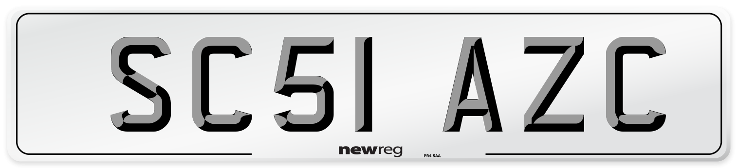 SC51 AZC Number Plate from New Reg